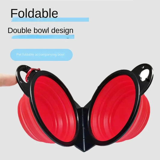 2-in-1 Foldable Travel Pet Bowl – Portable Dual Food & Water Dish for Dogs & Cats