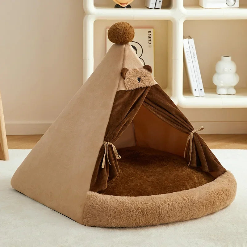 Cozy Cave Pet Bed – Soft, Warm & Private Hideaway for Cats & Small Dogs