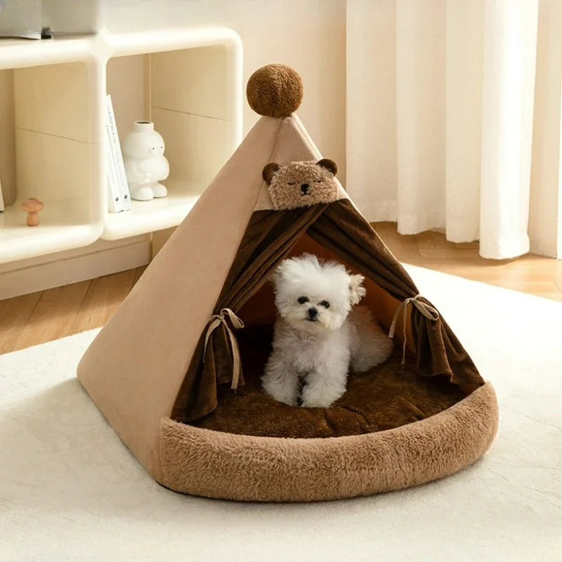 Cozy Cave Pet Bed – Soft, Warm & Private Hideaway for Cats & Small Dogs