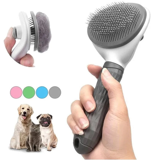 Self-Cleaning Slicker Brush for Cats &amp; Dogs – Effortless Grooming &amp; Shedding Removal