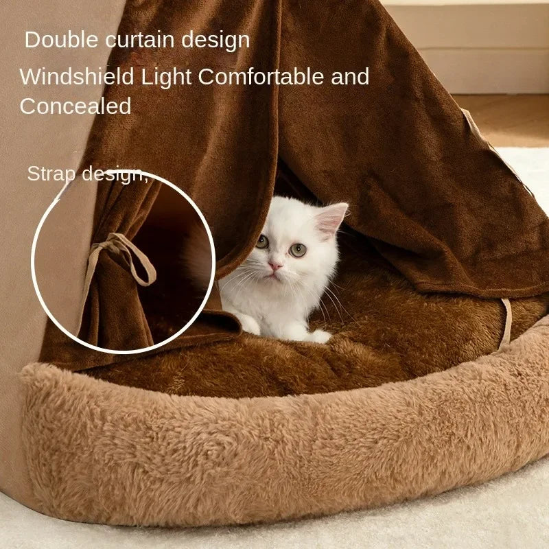 Cozy Cave Pet Bed – Soft, Warm & Private Hideaway for Cats & Small Dogs