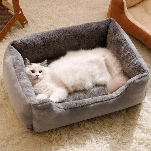 Luxury Soft Plush Pet Bed – Cozy & Warm Sleeping Nest for Cats & Small Dogs