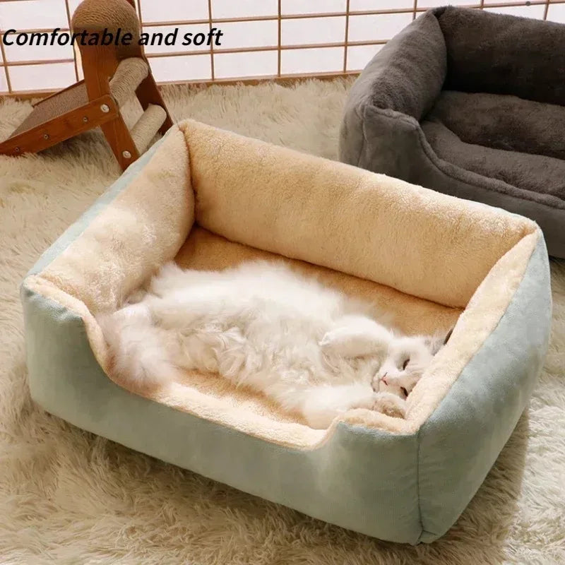 Luxury Soft Plush Pet Bed – Cozy & Warm Sleeping Nest for Cats & Small Dogs